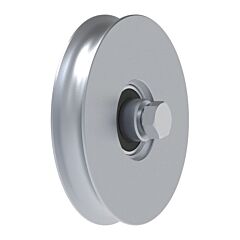 Galvanised Wheel With Bearings "1/2 Round" Groove - 16mm Round Track