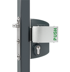 Locinox Gate Lock LPKQ60 U2 Black w/ Push Pad & Cylinder VSZ