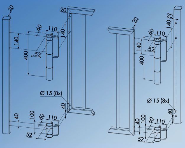 Mammoth Hydraulic Gate Closer & Hinge Kit - 180º Opening